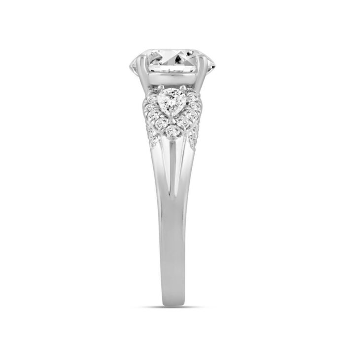 LADIES RING 3.75CT ROUND/PEAR/OVAL DIAMOND 14K WHITE GOLD (CENTER STONE OVAL DIAMOND 3.00CT) - Image 3