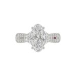 21K PLATINUM LADIES RING WITH 3.00CT ROUND/OVAL/HALF MOON/BAGUETTE DIAMONDS (CENTER STONE OVAL DIAMOND 2CT) - Image 4