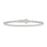 LADIES BRACELET 5.00CT OVAL DIAMOND 14K WHITE GOLD