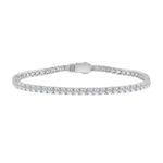 LADIES BRACELET 5.50CT ROUND DIAMOND 14K WHITE GOLD