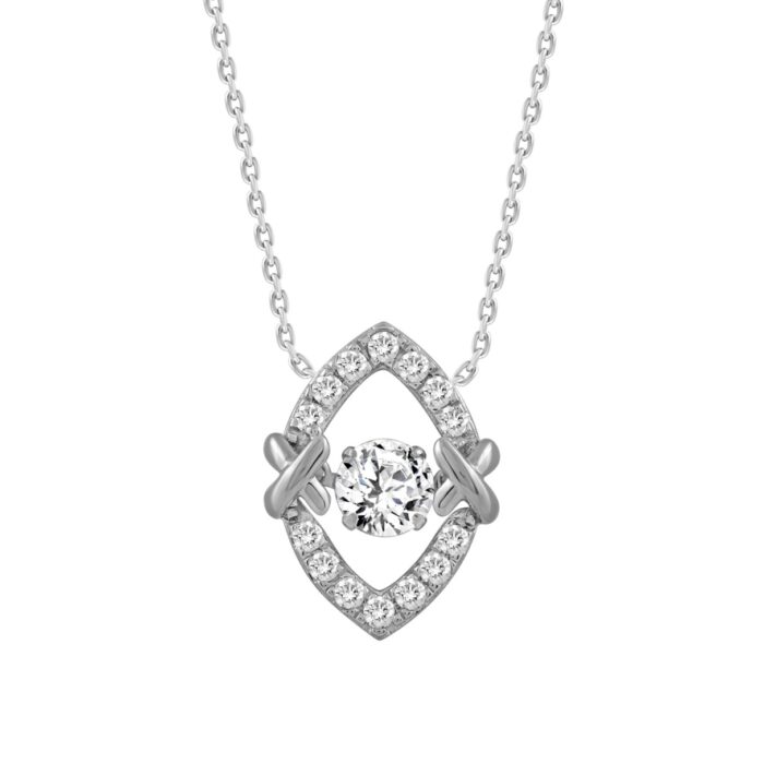 14K WHITE GOLD 3/4CT ROUND DIAMOND LADIES PENDANT - Image 1