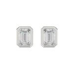 LADIES SOLITAIRE EARRINGS 4.00CT 14K WHITE GOLD