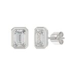 LADIES SOLITAIRE EARRINGS 4.00CT 14K WHITE GOLD - Image 3