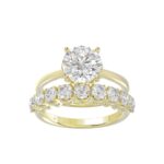 LADIES BRIDAL SET 4 1/10CT ROUND DIAMOND 14K YELLOW GOLD (CENTER STONE ROUND DIAMOND 2 1/2CT)
