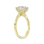 LADIES BRIDAL SET 4 1/10CT ROUND DIAMOND 14K YELLOW GOLD (CENTER STONE ROUND DIAMOND 2 1/2CT) - Image 2