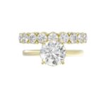 LADIES BRIDAL SET 4 1/10CT ROUND DIAMOND 14K YELLOW GOLD (CENTER STONE ROUND DIAMOND 2 1/2CT) - Image 5