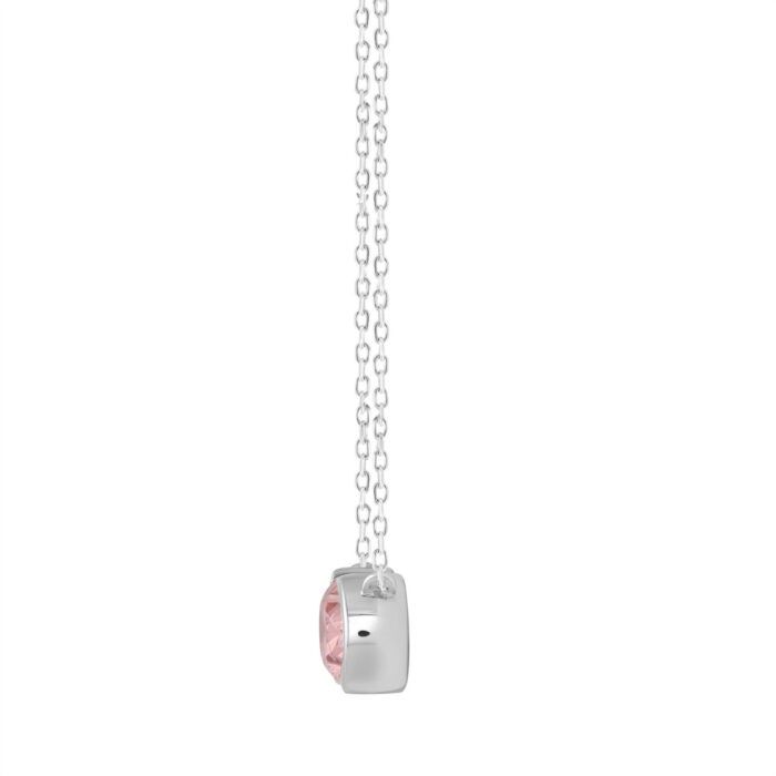 LADIES SOLITAIRE PENDANT WITH CHAIN 1 1/2CT OVAL DIAMOND 14K WHITE GOLD (CENTER STONE OVAL DIAMOND 2CT) - Image 3