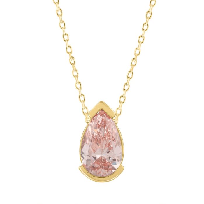 LADIES SOLITAIRE PENDANT WITH CHAIN 2.00CT PEAR DIAMOND 14K YELLOW GOLD (CENTER STONE PEAR DIAMOND 2.00CT) - Image 1
