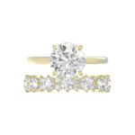 LADIES BRIDAL SET 4 3/8CT ROUND DIAMOND 14K YELLOW GOLD (CENTER STONE ROUND DIAMOND 3.00CT) - Image 5
