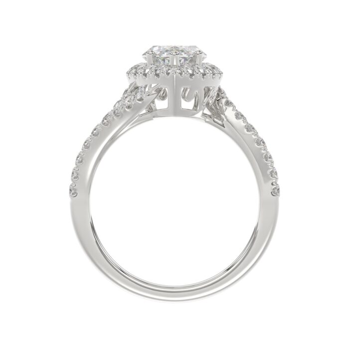 14K WHITE GOLD 2 3/4CT ROUND/MARQUISE DIAMOND LADIES RING (CENTER STONE MARQUISE DIAMOND 2CT) - Image 2