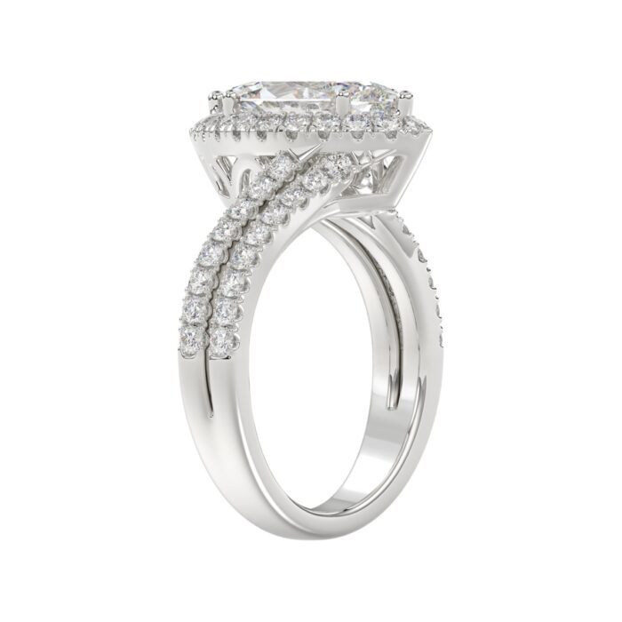14K WHITE GOLD 2 3/4CT ROUND/MARQUISE DIAMOND LADIES RING (CENTER STONE MARQUISE DIAMOND 2CT) - Image 3