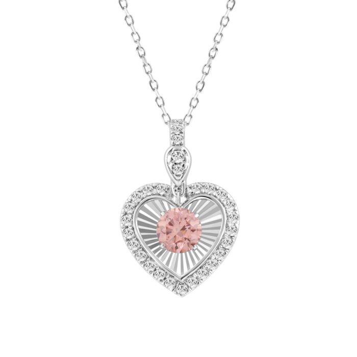 14K WHITE GOLD 3/4CT ROUND DIAMOND LADIES PENDANT WITH CHAIN - Image 1