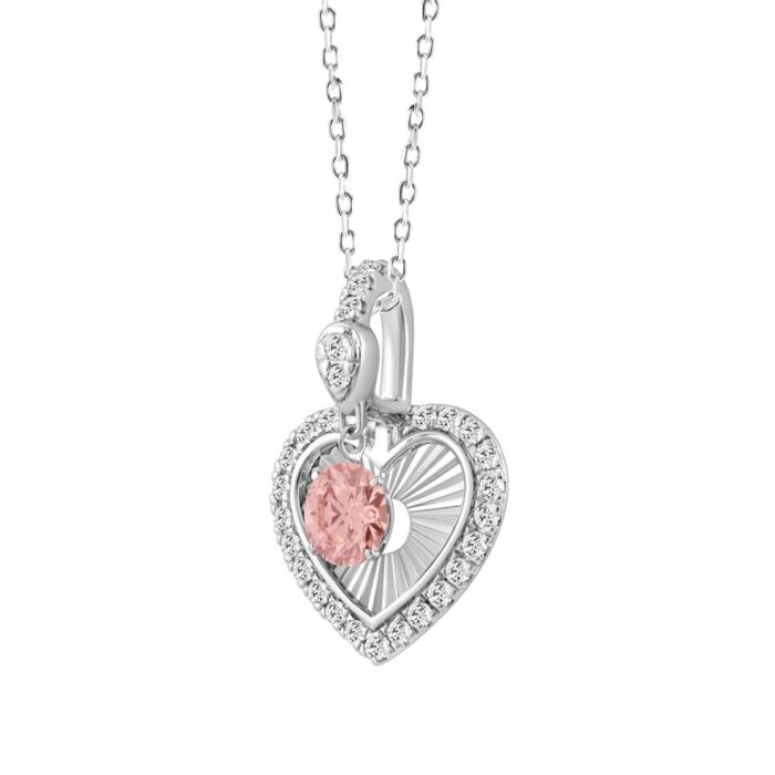 14K WHITE GOLD 3/4CT ROUND DIAMOND LADIES PENDANT WITH CHAIN - Image 3