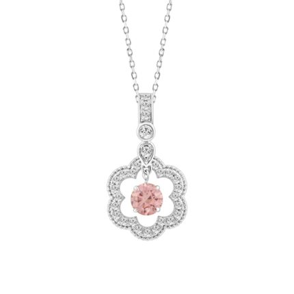 14K WHITE GOLD 3/4CT ROUND DIAMOND LADIES PENDANT WITH CHAIN