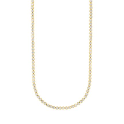 18K YELLOW GOLD 8.00CT ROUND DIAMOND MEN'S NECKLACE