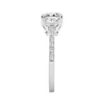 14K WHITE GOLD 2 1/4CT ROUND/BAGUETTE/CUSHION DIAMOND LADIES RING (CENTER STONE CUSHION DIAMOND 2CT) - Image 3