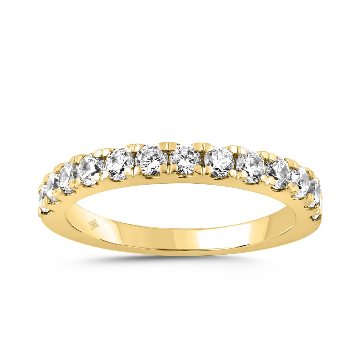 14K YELLOW GOLD 3/4CT ROUND DIAMOND LADIES BAND - Image 1