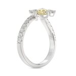 14K WHITE/YELLOW GOLD 1 3/4CT ROUND/PEAR/YELLOW PEAR DIAMOND LADIES RING (CENTER STONE PEAR DIAMOND 1CT) - Image 3