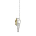 14K WHITE GOLD 2.00CT ROUND/YELLOW PEAR DIAMOND LADIES PENDANT WITH CHAIN - Image 2
