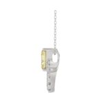 14K WHITE GOLD 2.00CT ROUND/RADIANT DIAMOND LADIES PENDANT WITH CHAIN - Image 2