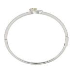 14K WHITE GOLD 2.00CT ROUND/RADIANT DIAMOND LADIES BANGLE - Image 2