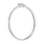 14K WHITE GOLD 2.00CT ROUND/RADIANT DIAMOND LADIES BANGLE - Image 3