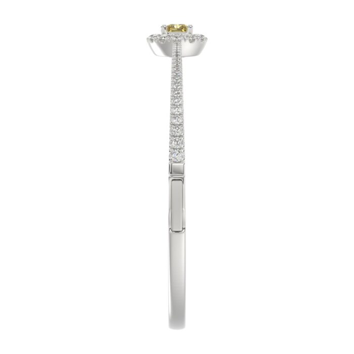14K WHITE GOLD 2.00CT ROUND/RADIANT DIAMOND LADIES BANGLE - Image 4