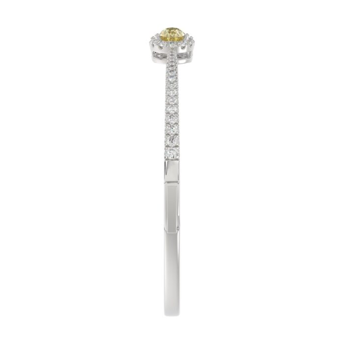 1K WHITE GOLD 2 1/2CT ROUND/PEAR/MARQUISE DIAMOND LADIES BANGLE - Image 4