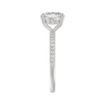 14K WHITE GOLD 2 1/4CT ROUND/CUSHION DIAMOND LADIES RING (CENTER STONE CUSHION DIAMOND 2CT) - Image 4