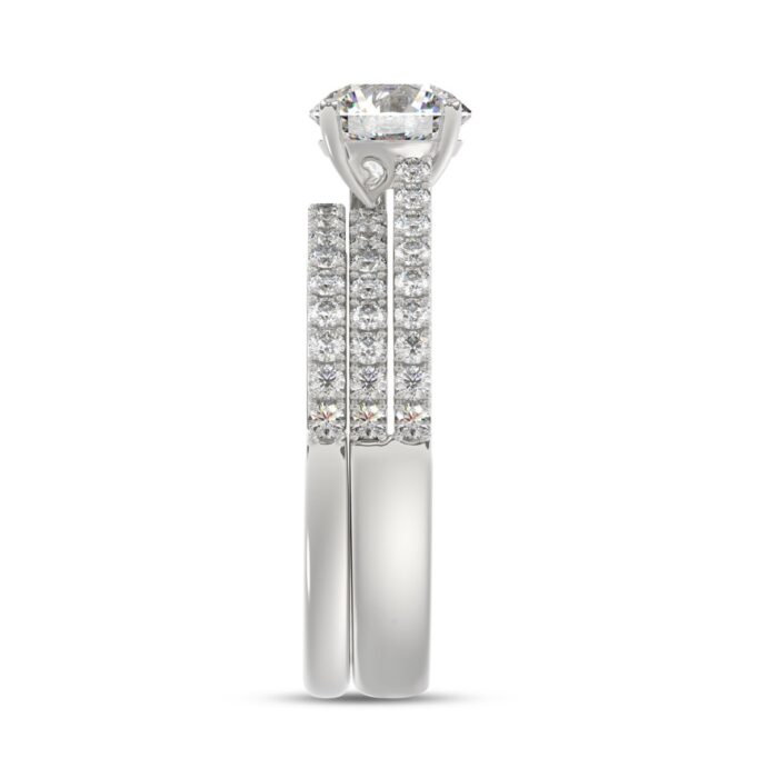 14K WHITE GOLD 1 3/4CT ROUND DIAMOND BRIDAL SET (CENTER STONE ROUND DIAMOND 1CT) - Image 4