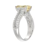 14K WHITE GOLD 5 1/4CT ROUND/BAGUETTE/RADIANT DIAMOND LADIES RING (CENTER STONE YELLOW RADIANT DIAMOND 4.00CT) - Image 4