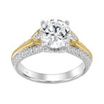 10K WHITE/YELLOW GOLD 2 1/2CT ROUND DIAMOND LADIES RING (CENTER STONE ROUND DIAMOND 2CT)