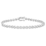 10K WHITE GOLD 4.00CT ROUND DIAMOND LADIES BRACELET