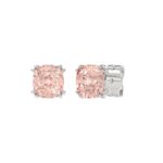 14K WHITE GOLD 2.00CT PINK CUSHION DIAMOND LADIES EARRINGS - Image 3