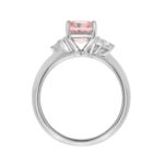 14K WHITE GOLD 2 1/2CT ROUND/MARQUISE/PEAR/PINK RADIANT DIAMOND LADIES RING (CENTER STONE PINK RADIANT DIAMOND 2CT) - Image 2
