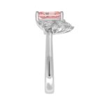 14K WHITE GOLD 2 1/2CT ROUND/MARQUISE/PEAR/PINK RADIANT DIAMOND LADIES RING (CENTER STONE PINK RADIANT DIAMOND 2CT) - Image 3