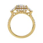 14K YELLOW GOLD 3.00CT ROUND/PEAR/OCTAGON STEP CUT DIAMOND LADIES RING - Image 2