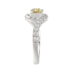 14K WHITE GOLD 1 1/2CT ROUND/YELLOW PEAR DIAMOND LADIES RING - Image 3