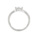 14K WHITE GOLD 1 1/4CT ROUND/KITE STEP CUT DIAMOND LADIES RING - Image 2