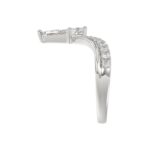 14K WHITE GOLD 1 1/4CT ROUND/KITE STEP CUT DIAMOND LADIES RING - Image 4