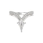 14K WHITE GOLD 1 1/4CT ROUND/KITE STEP CUT DIAMOND LADIES RING - Image 5