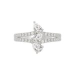 14K WHITE GOLD 1.00CT ROUND/PEAR DIAMOND LADIES RING - Image 5