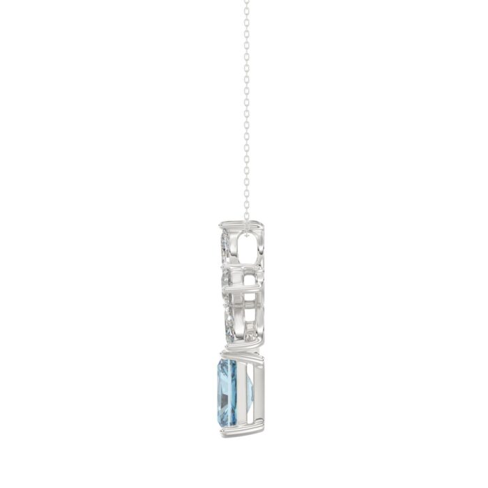 14K WHITE GOLD 2 1/4CT PEAR/MARQUISE/RADIANT DIAMOND LADIES PENDANT WITH CHAIN - Image 2