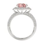 14K WHITE GOLD 2 3/4CT ROUND/PINK ROUND DIAMOND LADIES RING (CENTER STONE PINK ROUND DIAMOND 2CT)