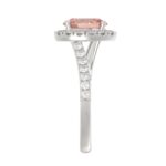 14K WHITE GOLD 1 1/2CT ROUND/OVAL DIAMOND LADIES RING (CENTER STONE PINK OVAL DIAMOND 1.00CT) - Image 4