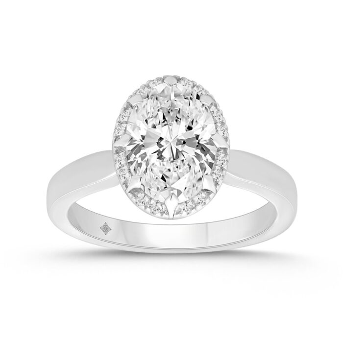 14K WHITE GOLD 2 1/4CT ROUND/OVAL DIAMOND LADIES RING - Image 1