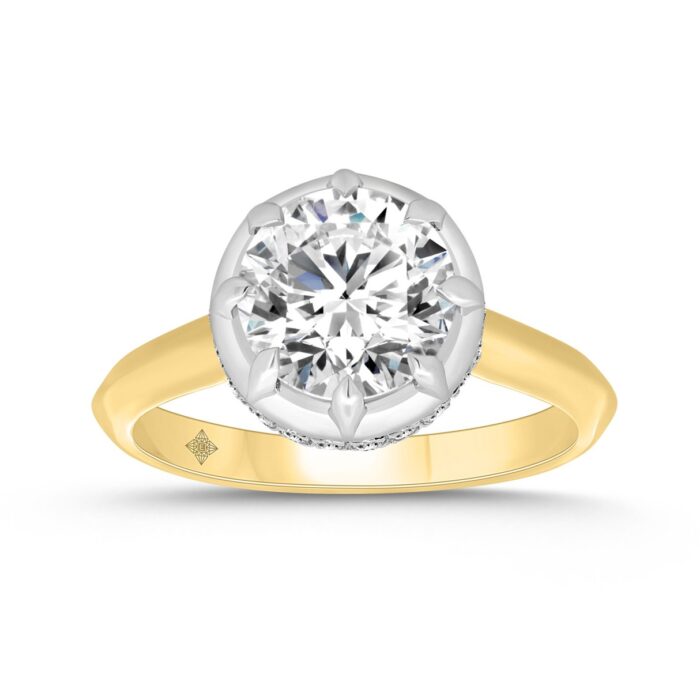 14K YELLOW GOLD 2 1/2CT ROUND DIAMOND LADIES RING (CENTER STONE ROUND DIAMOND 2CT) - Image 1