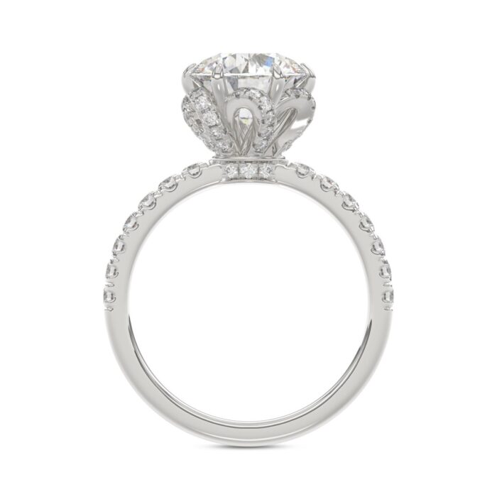 14K WHITE GOLD 2 1/2CT ROUND DIAMOND LADIES RING (CENTER STONE ROUND DIAMOND 2CT) - Image 2
