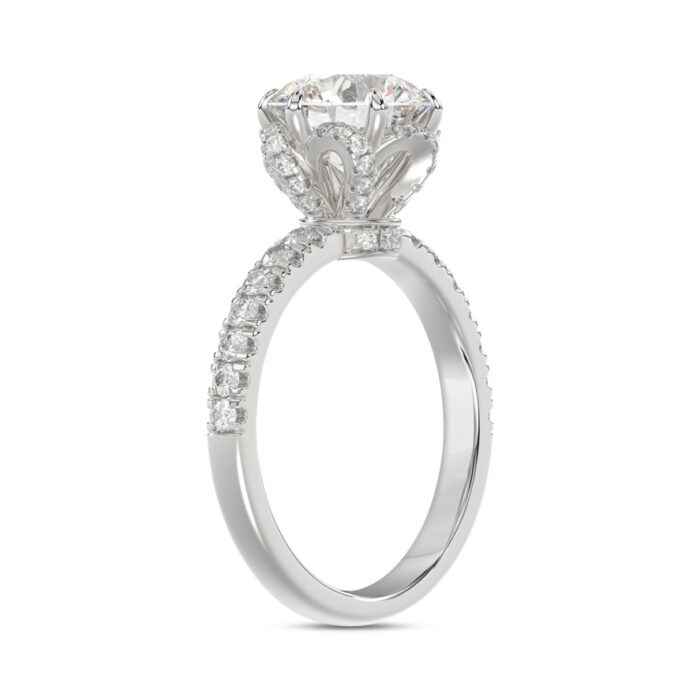14K WHITE GOLD 2 1/2CT ROUND DIAMOND LADIES RING (CENTER STONE ROUND DIAMOND 2CT) - Image 3