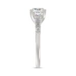 14K WHITE GOLD 3 1/2CT EMERALD/CUSHION DIAMOND LADIES RING (CENTER STONE CUSHION DIAMOND 3CT) - Image 4